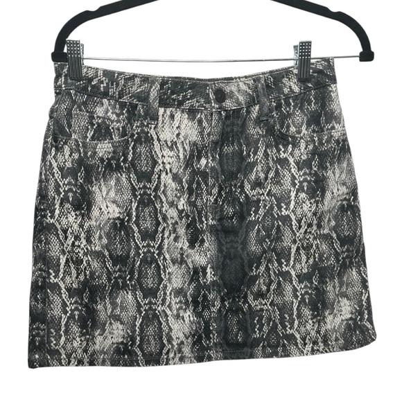 Zara Snake Skin Mini Denim Skirt - Size Medium - Picture 1 of 2